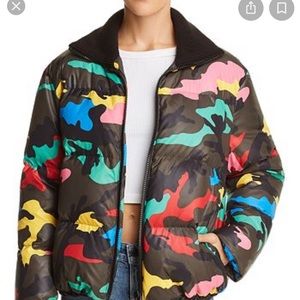 Kendall and Kylie rainbow camo puffer jacket